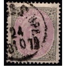 12 øre grå/violet. Tofarvet øreudgave. 